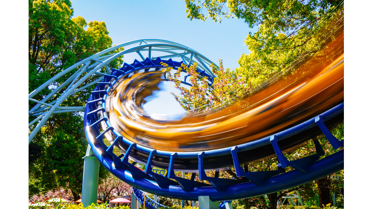 Rollercoaster at amusement park