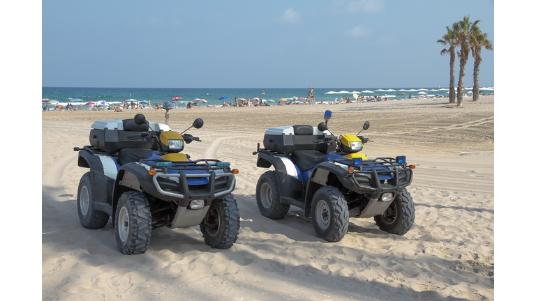 police quads in the beach