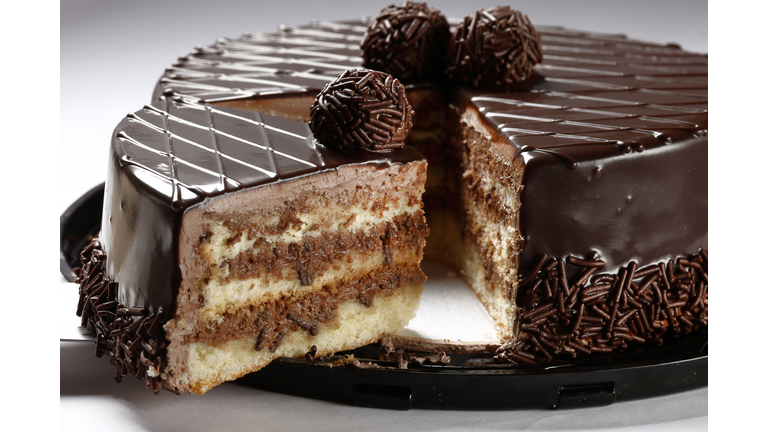 Chocolate cake with bonbon