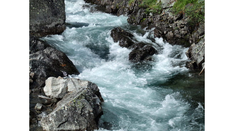 Rapid river in mountains