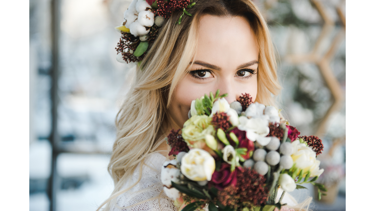 Charming Bride with bouquet