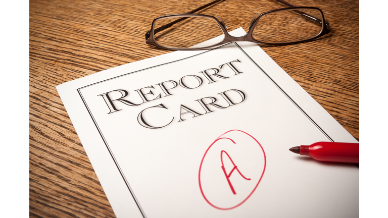 Report card on a desk
