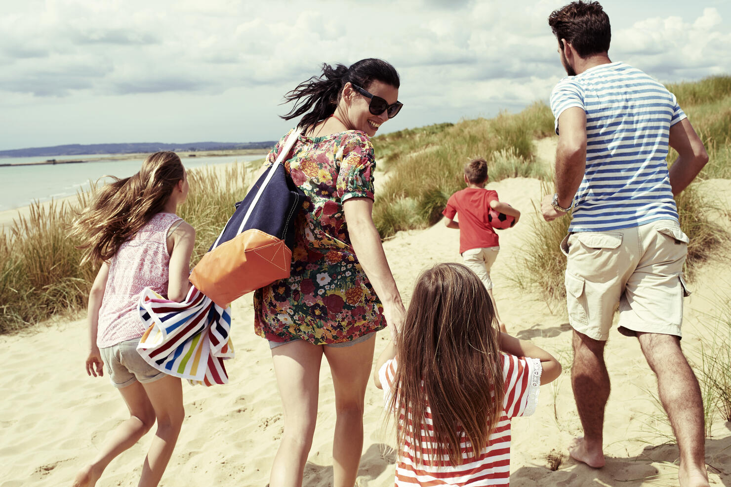 Family day out at the beach