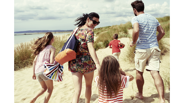 Family day out at the beach