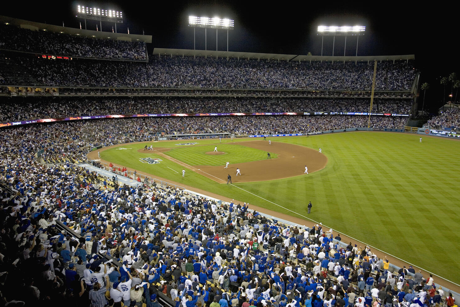 Championship baseball game at Dodger Stadium