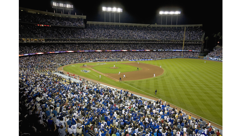 Championship baseball game at Dodger Stadium