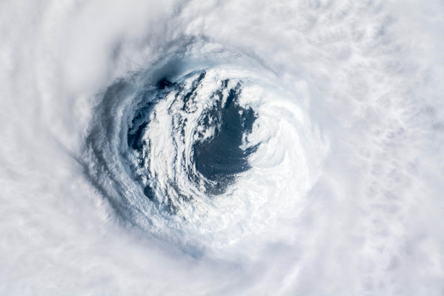 Close up of the eye of hurricane Michael, year 2018