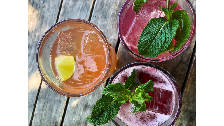 Homemade Lemonade on a wooden Table