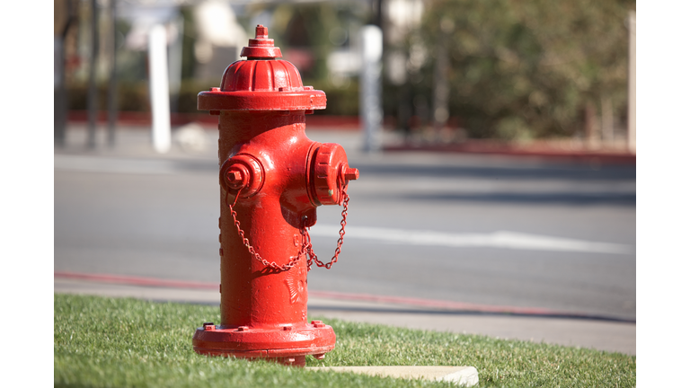 Typical american red fire hydrant