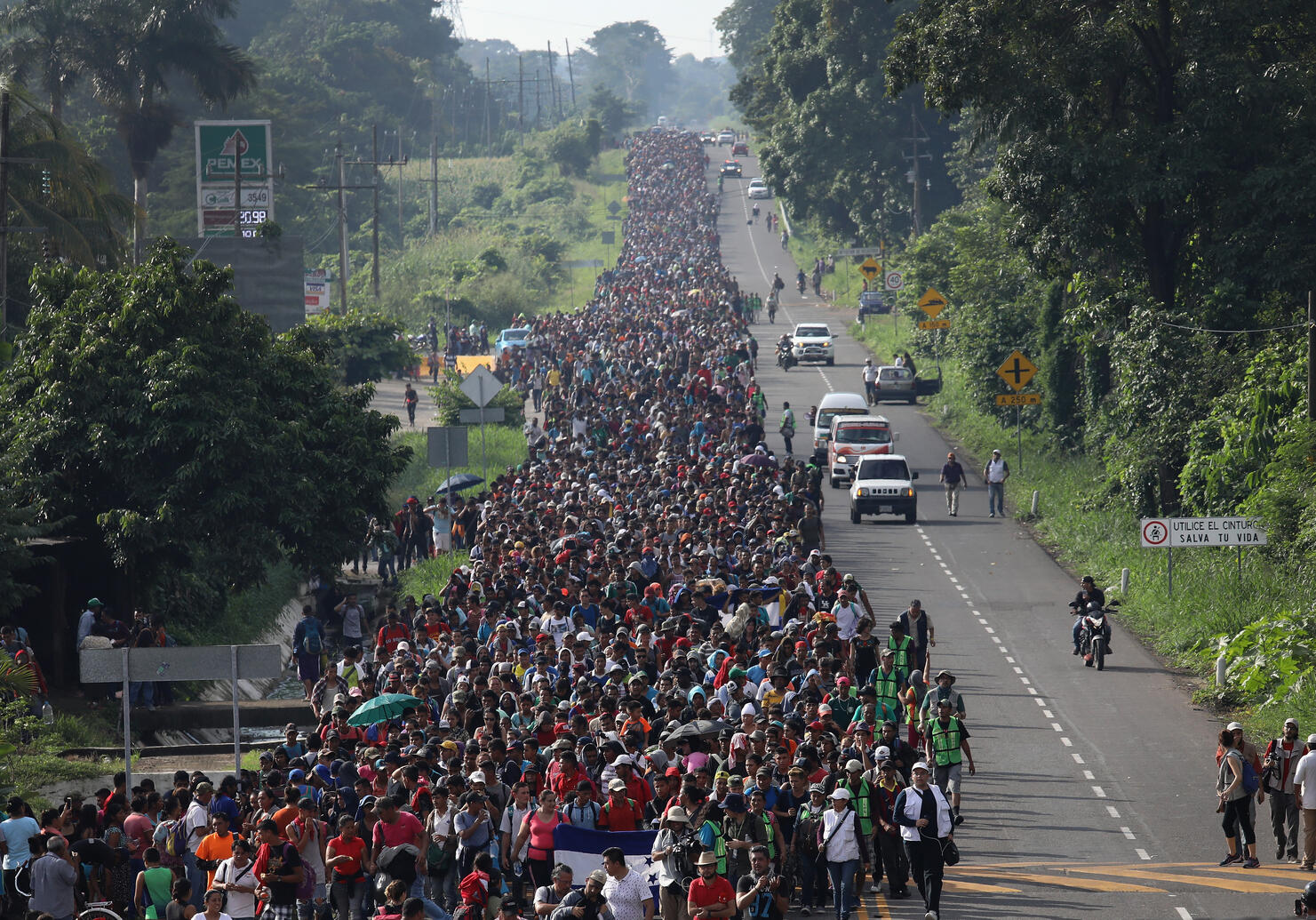 Migrant Caravan Crosses Into Mexico