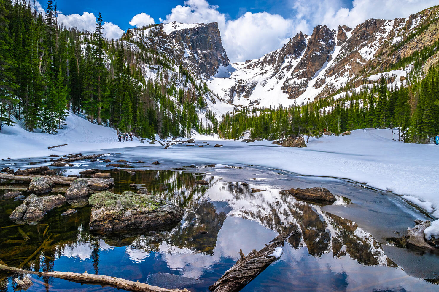 Beautiful Spring Hike to Dream Lake in Rocky Mountain National Park in Estes Park, Colorado