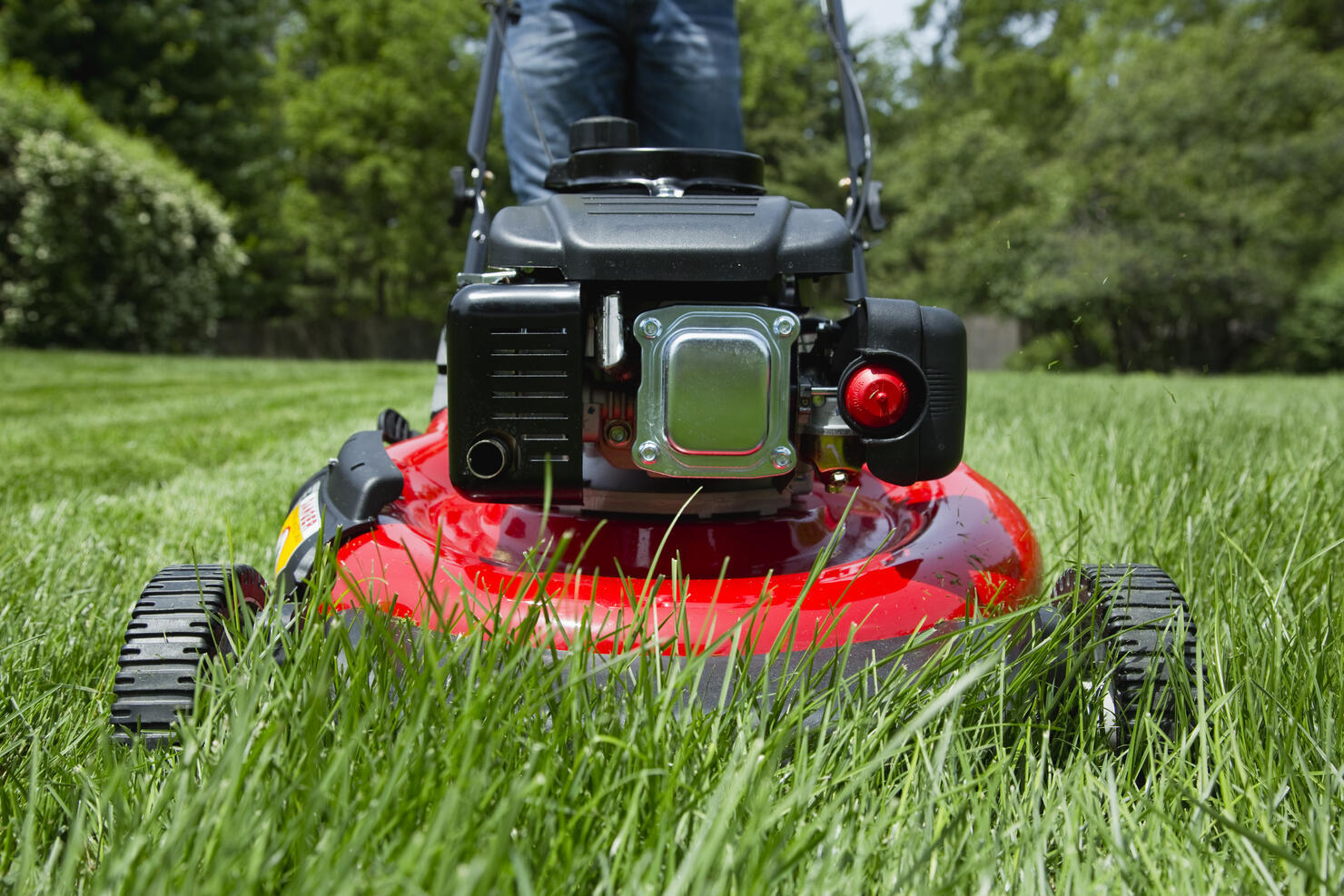 Man mowing lawn