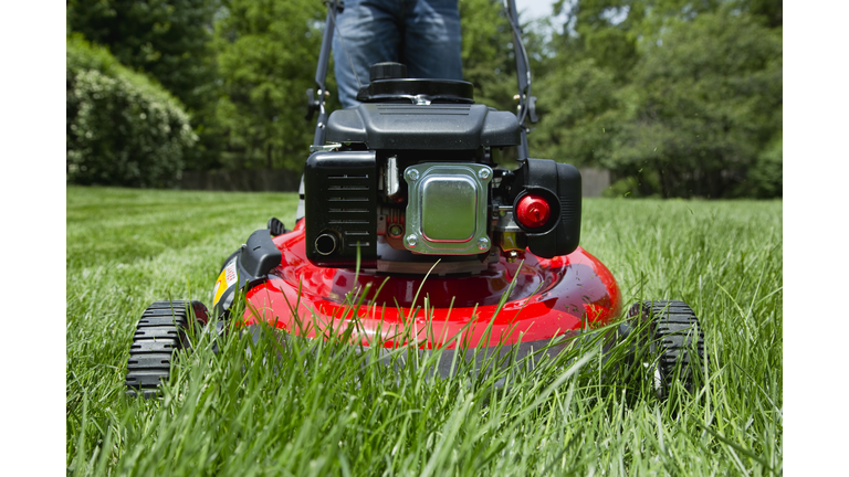 Man mowing lawn