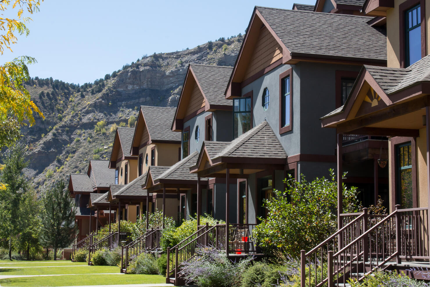Row of condominiums in downtown Durango, Colorado