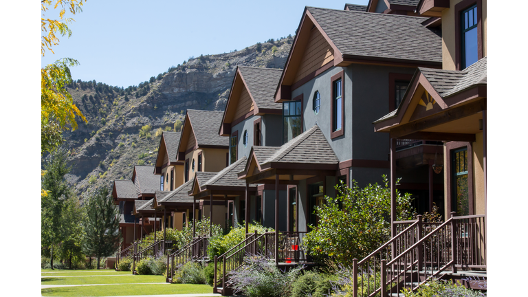 Row of condominiums in downtown Durango, Colorado