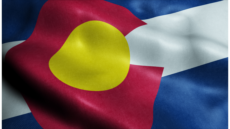 State of Colorado Waving Flag in 3D