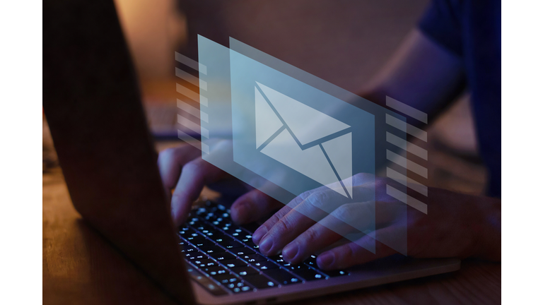 e-mail concept, sending email or checking mailbox