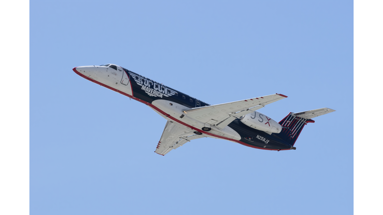 JSX Embraer Jet in Top Gun Maverick Livery