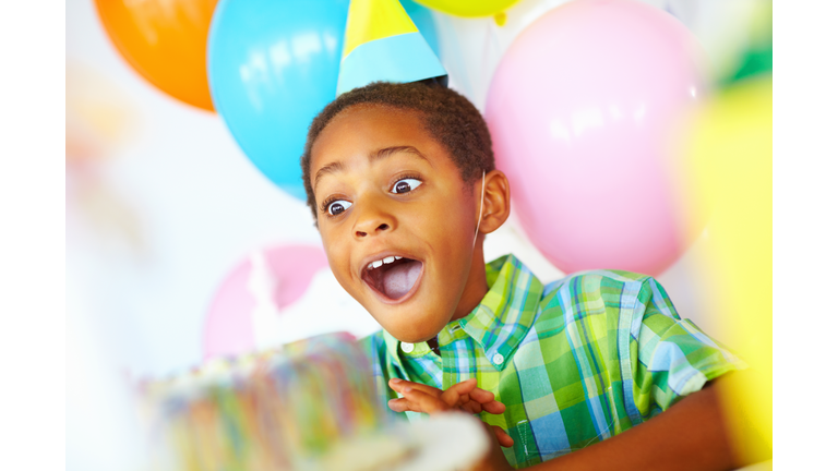 Surpised birthday boy