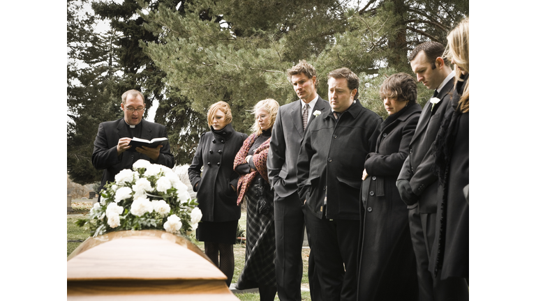 people at a funeral