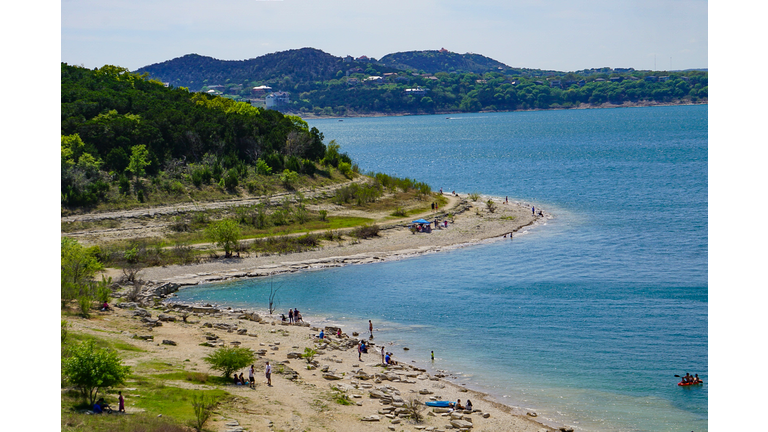 The shore of Canyon Lake, Texas