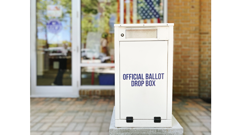 Ballot Drop Box Outside of Polling Place