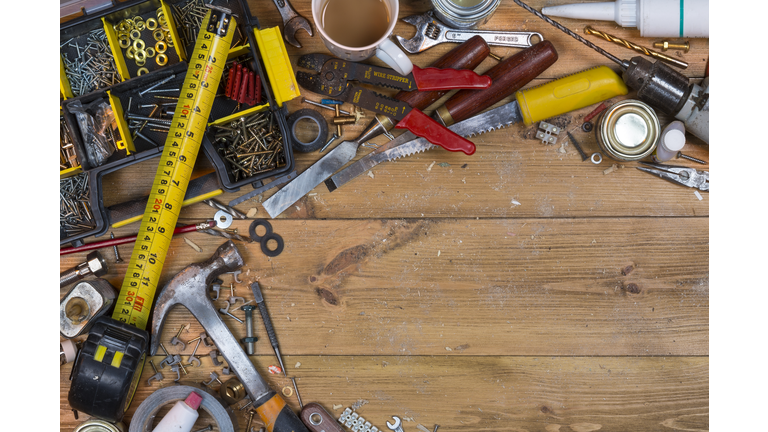 Untidy Workbench - Old Tools - Space for Text