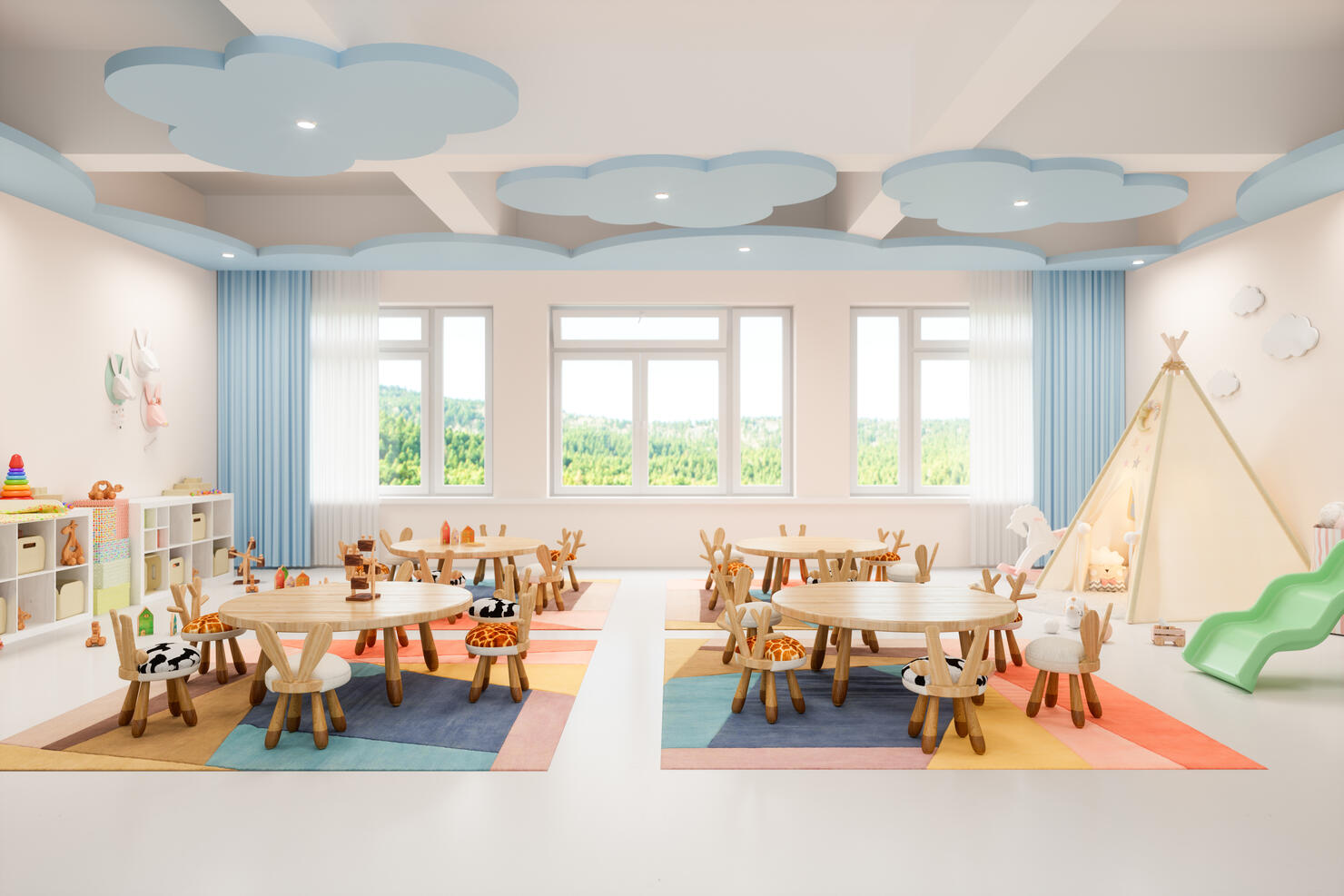 Empty Kindergarten Classroom Interior
