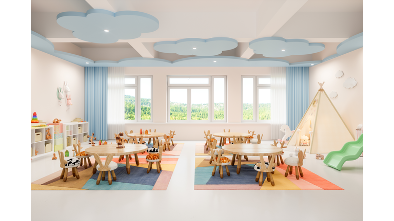 Empty Kindergarten Classroom Interior