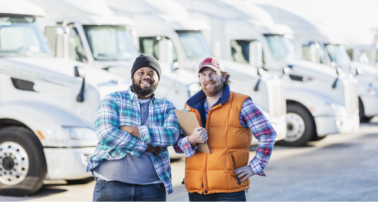 Truck drivers with fleet of semi-trucks