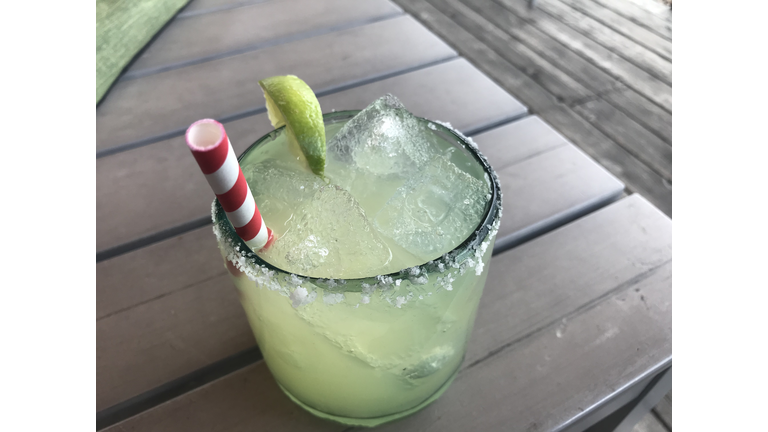 Margarita Outside on the Patio with Lime and Salt