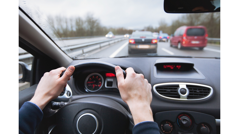 driving car on highway