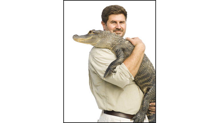 Animal handler with alligator