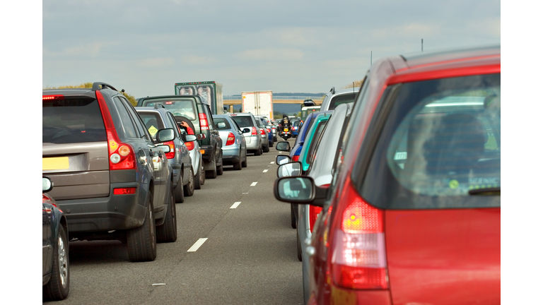 Long traffic jam on the motorway