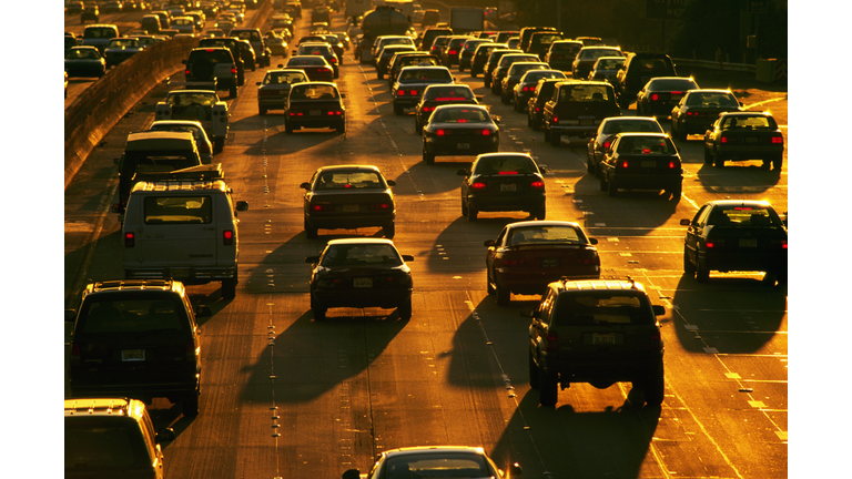 Heavy Traffic on an LA Freeway