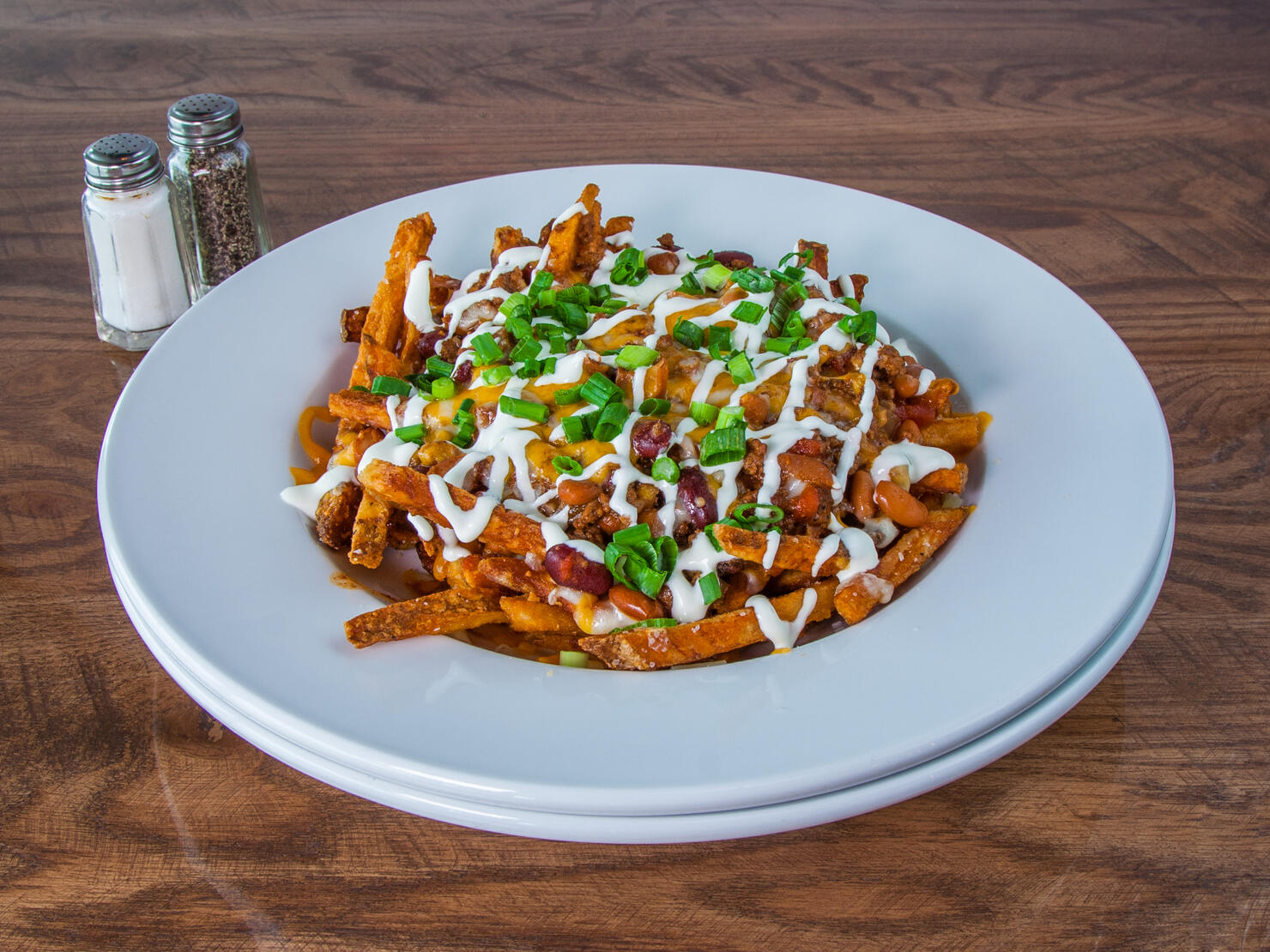 Loaded chili cheese french fries