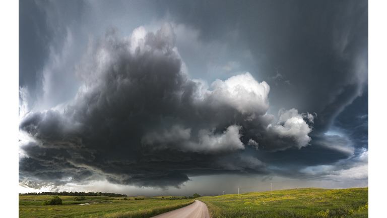 Tornado warned supercell thunderstorm, Four Corners (WY) USA