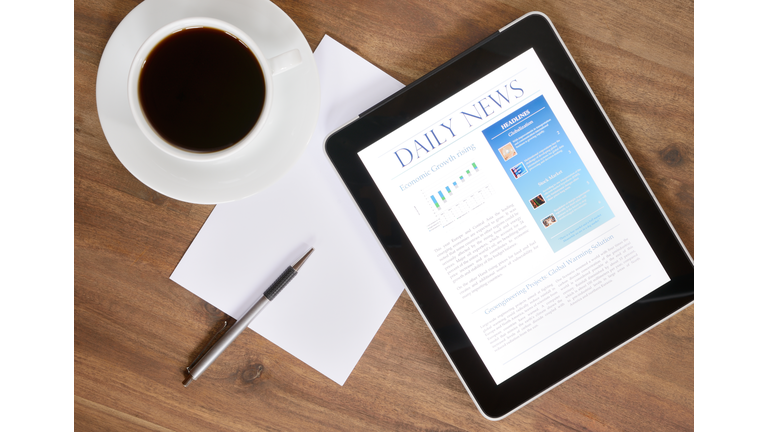 Digital Tablet PC With News On Desk (XXXL)