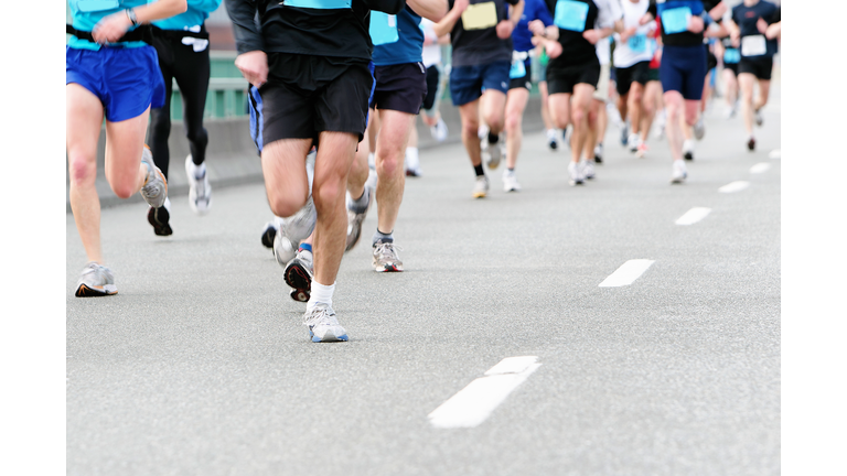 marathon runners close-up