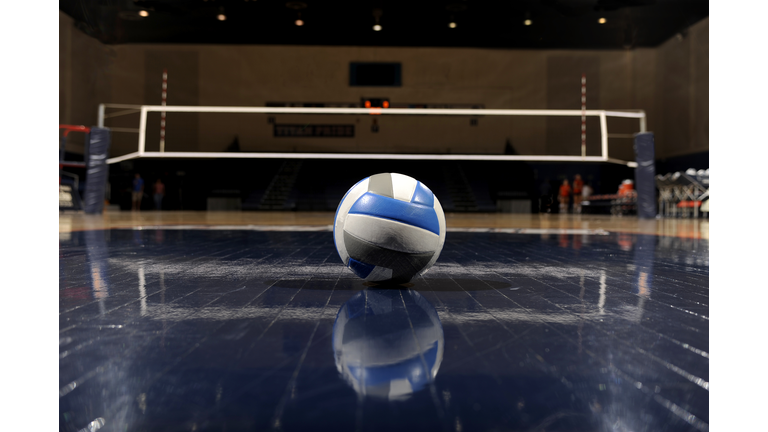 Volleyball in an empty gym