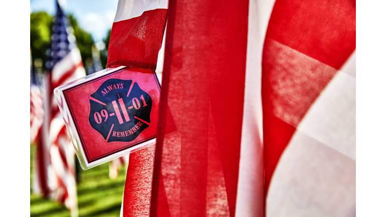 Memorial Tag on Flag