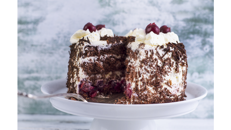 Plate with Black Forest Cake