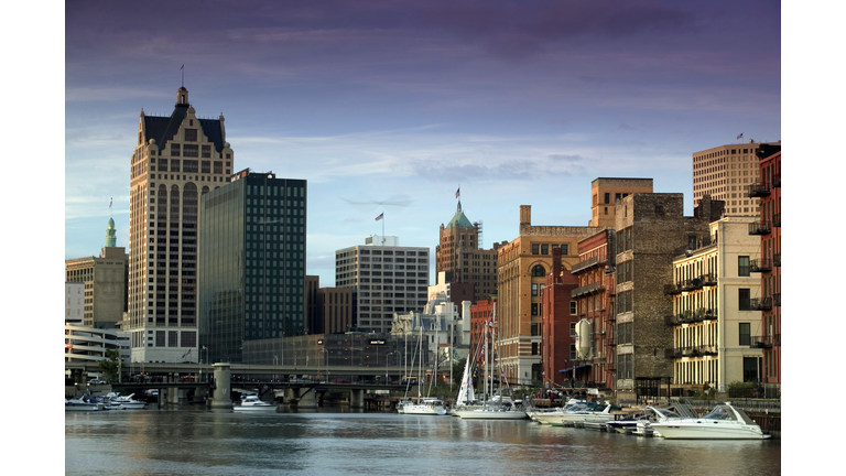 Downtown Milwaukee and Milwaukee River, Wisconsin