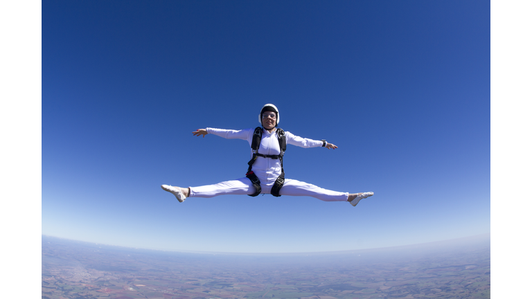 Skydiver in freestyle