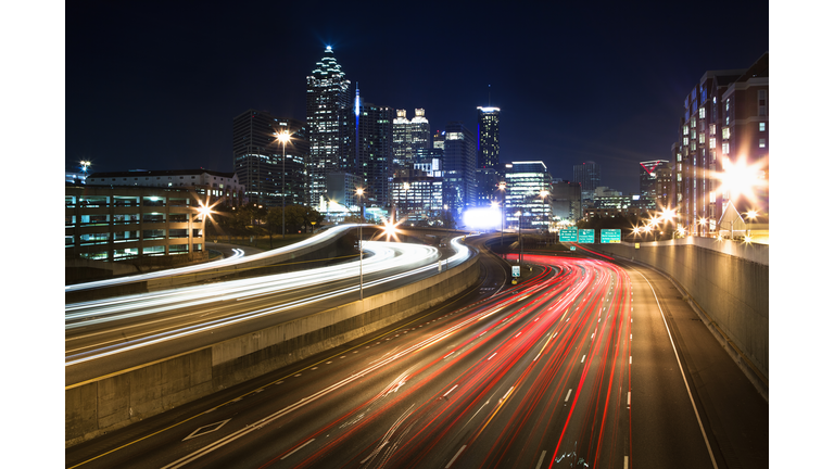 USA, Georgia, Atlanta skyline, dusk