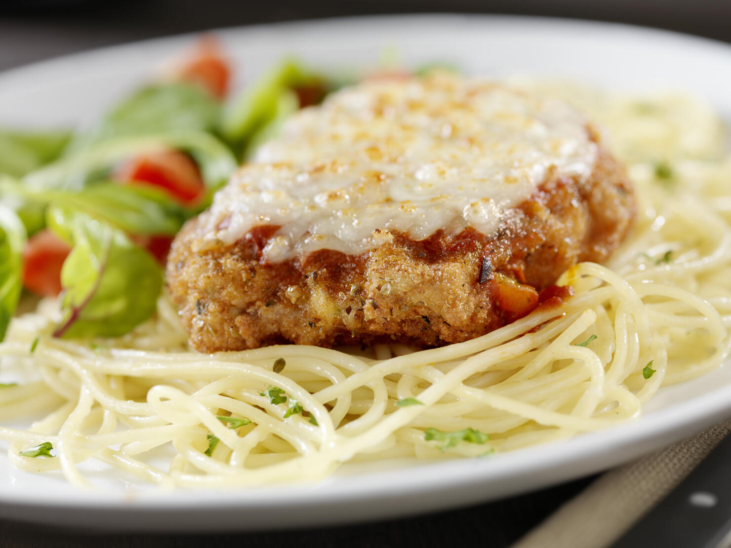 Veal Parmigiana with Spaghetti