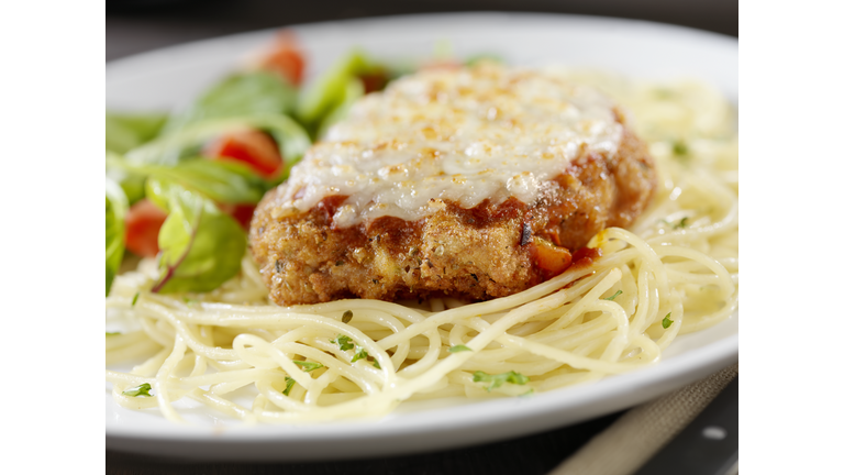 Veal Parmigiana with Spaghetti