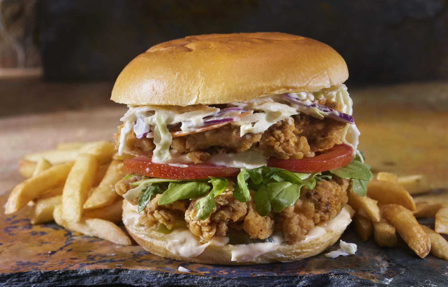 The Ultimate Double Spicy Crispy Fried Chicken Burger