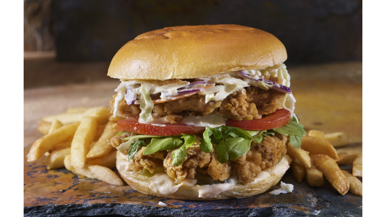 The Ultimate Double Spicy Crispy Fried Chicken Burger