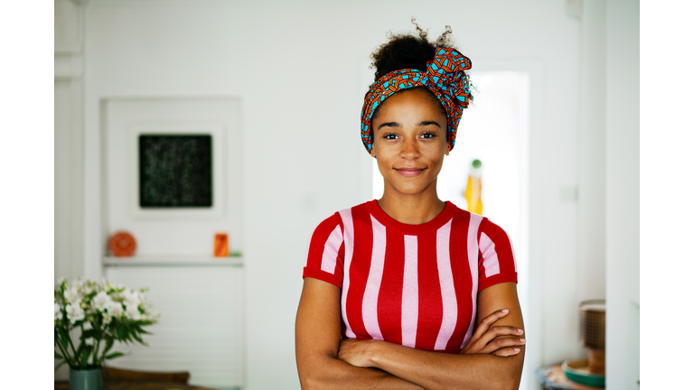 Confident woman looking at camera